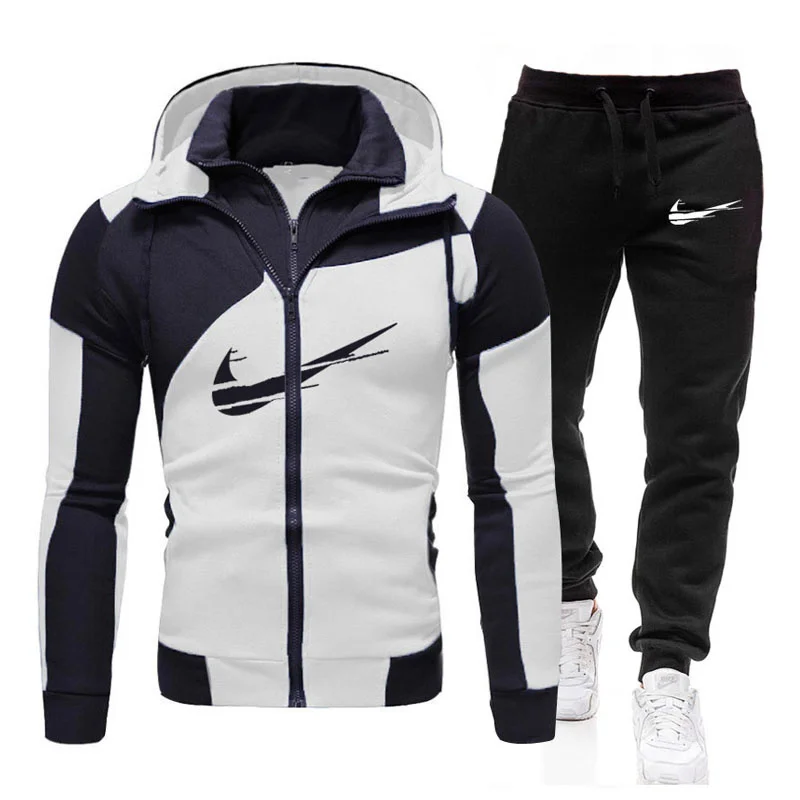 

2021 Men Sportswear IКNIKEС Tracksuits Sets Men's Zipper Sporting Hoodies+Pants Sets casual Outwear sports Suits men Hoodie