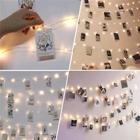 led string lights with photo clip fairy lights garland christmas lights diy outdoor wedding decorations curtain lamp usb battery