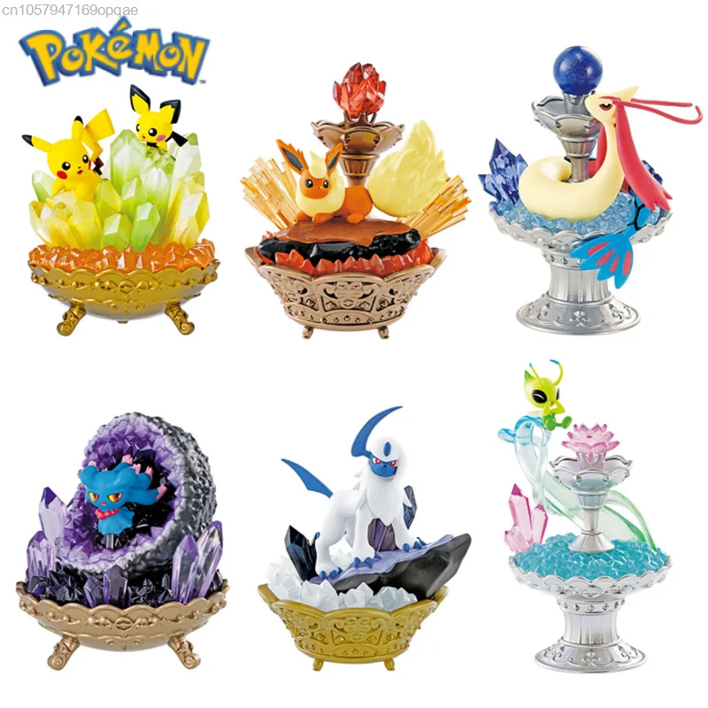 

Anime Pokemon Gemstone Series Figure Pikachu Flareon Celebi Absol Misdreavus Action Figure Toys Collection Decorations Kids Gift