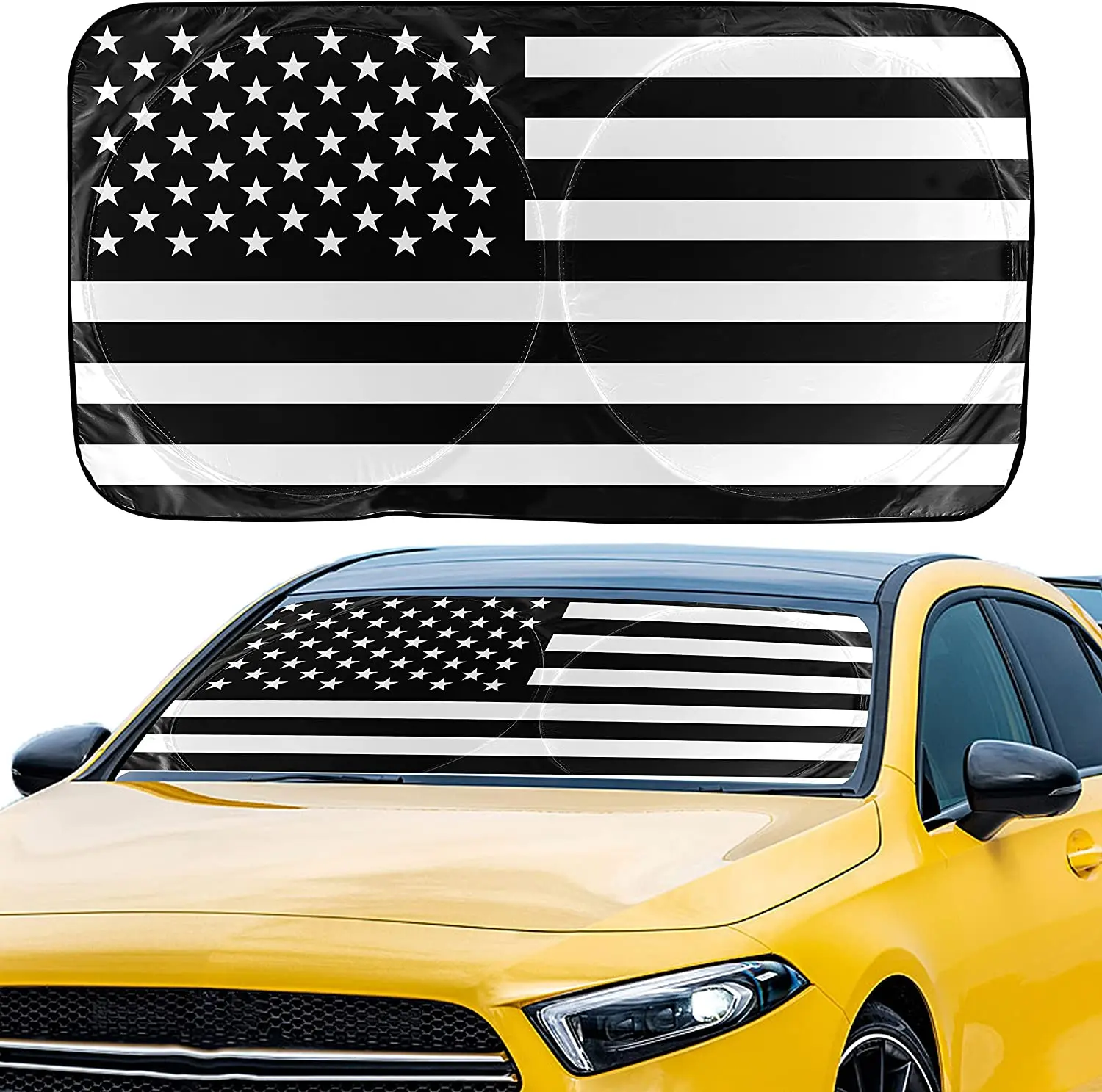 

Американский флаг, солнцезащитный козырек на лобовое стекло, прочный козырек из полиэстера 240T, абажур на переднее окно, сумка для хранения, ...