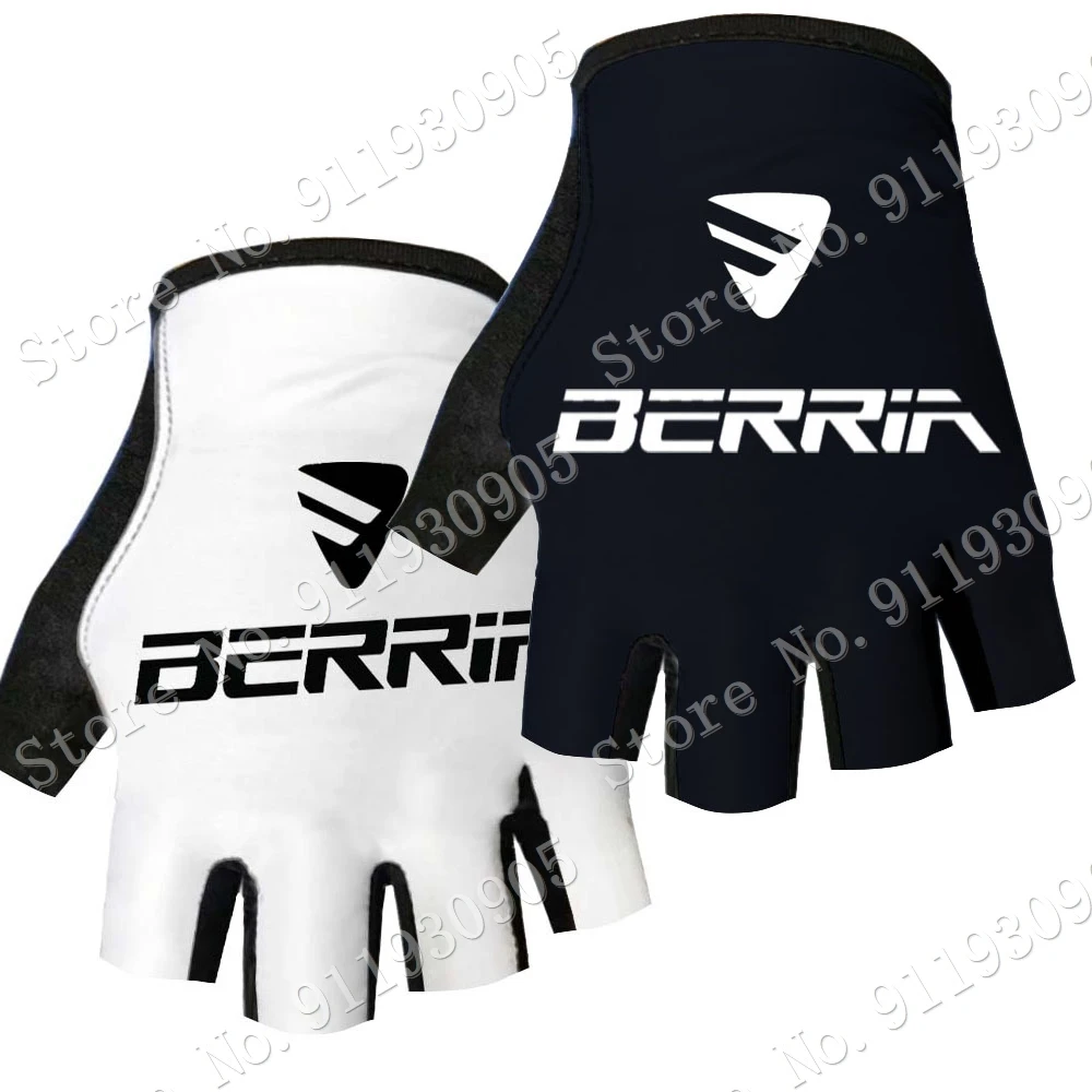 

2023 Berria Cycling Gloves Black White Men Gel Half Finger Bike Glove Road Bicycle Jerseys MTB Guante Ciclismo Maillot