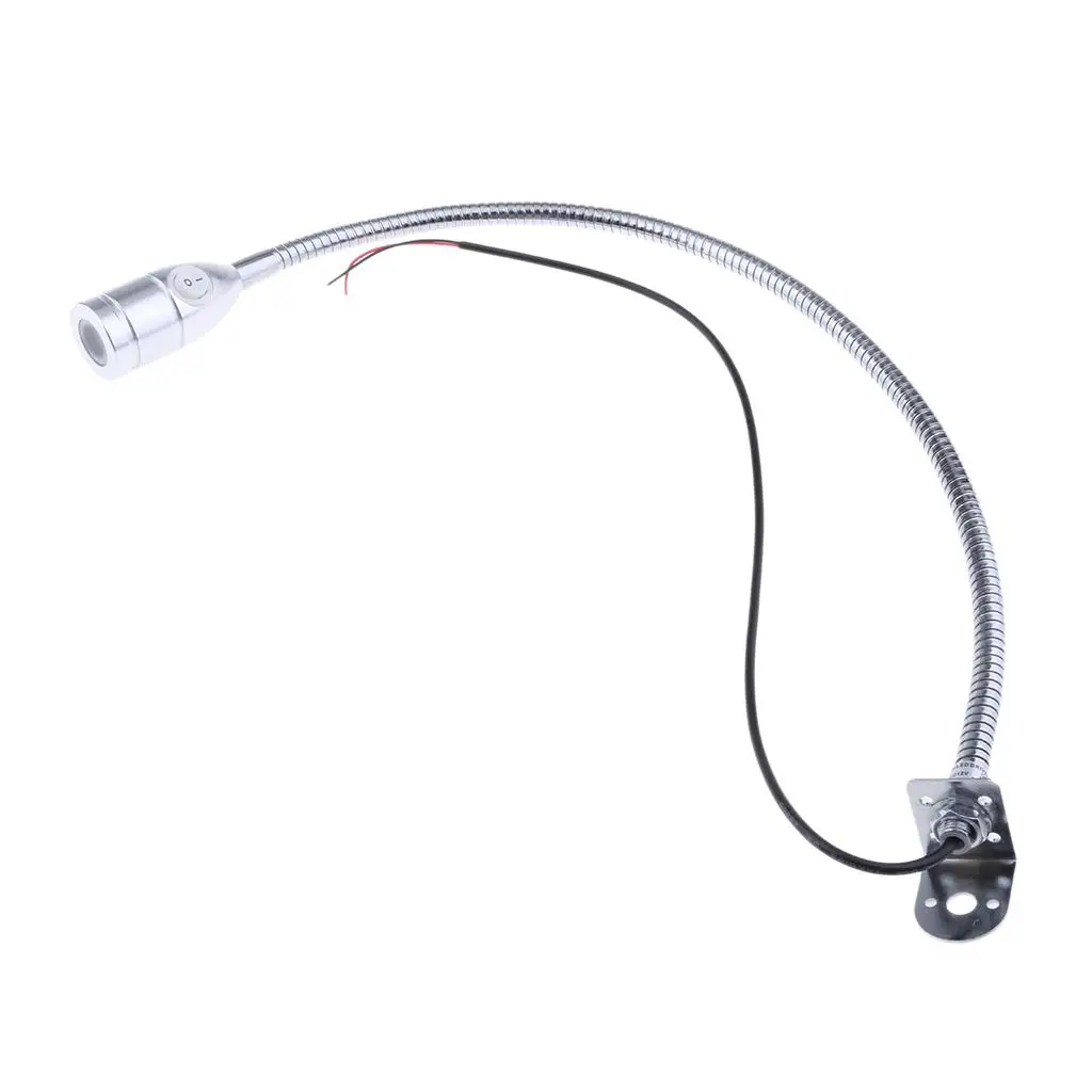 

3W 12V Gooseneck LED Reading Mount Light Switch on Head Motorhome
