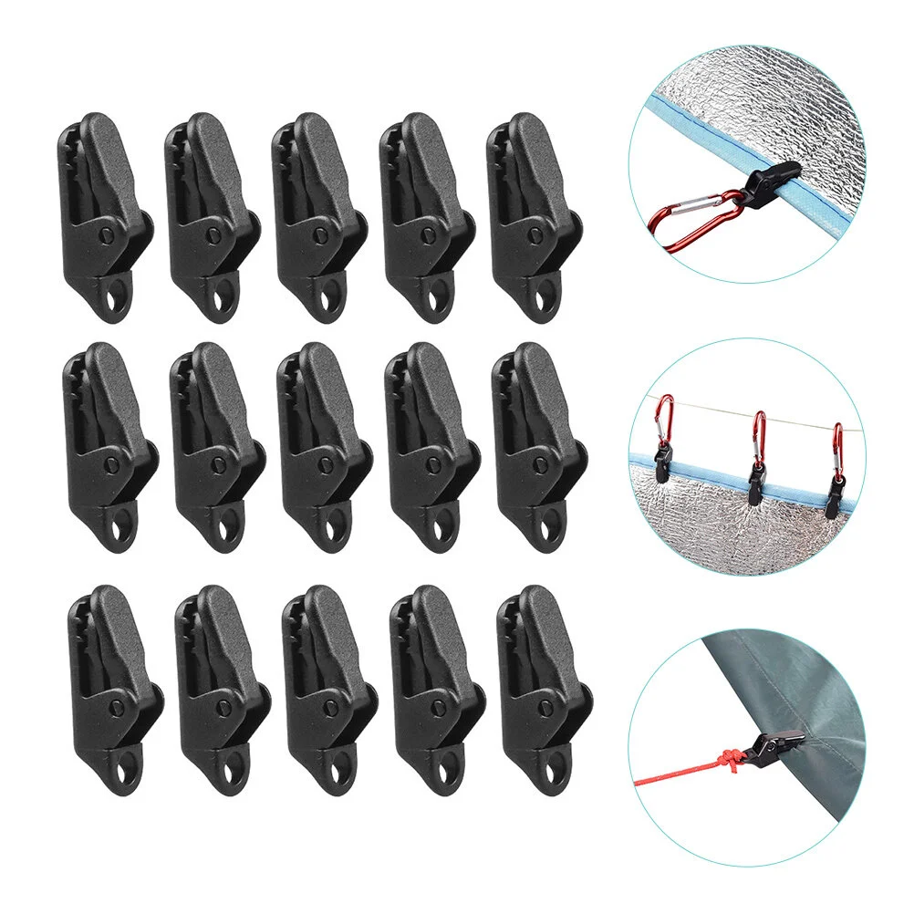 

15 Pcs Wind Clip Waterproof Camping Tent Accessories Outdoor Clamp Securing Plastic Fastener
