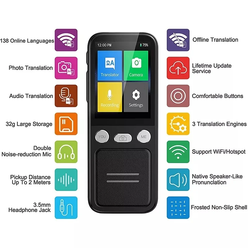 T16 Portable Instant Voice Photo Translator Travel Real Time Translation Smart Pen Scanning Recording Translator Multi Languages