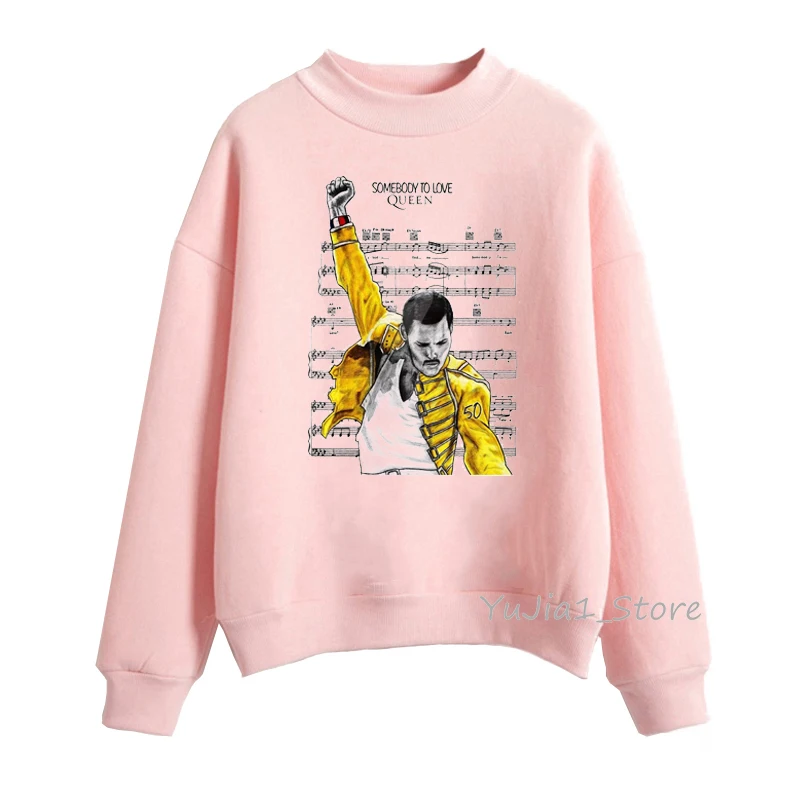2022 New Women’s sweatshirt Freddie Mercury print pink hoodie The Queen Band sweatshirts women graphic gothic clothes winter Top