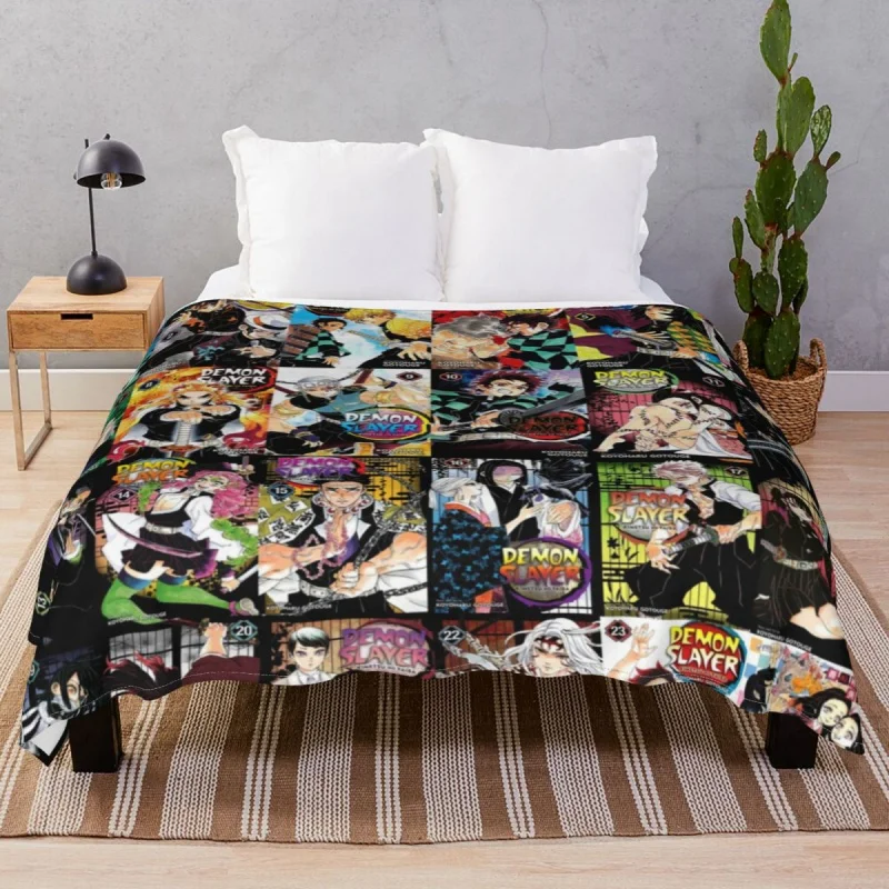 

Demon Slayer All Manga Covers Thick blankets Flannel Decoration Multi-fuion Throw Blanket for Bedding Sofa Travel Cinema