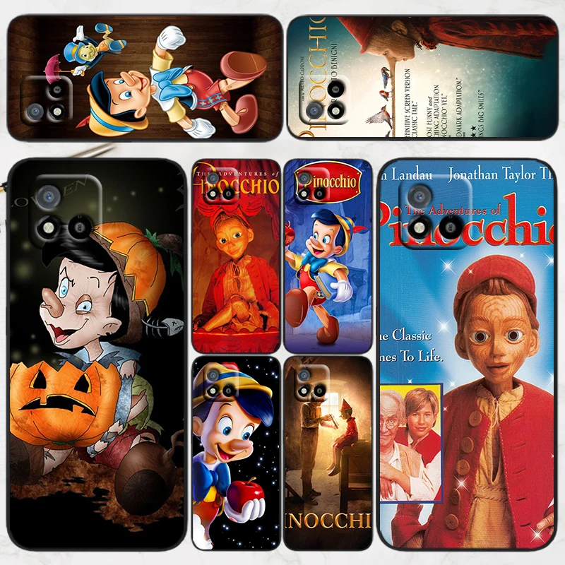 

Disney classic character Pinocchio For OPPO Realme Q3S GT Q3 C21Y C20 C21 V15 X7 V3 V5 X50 X3 X2 Q2 C17 Pro 5G Black Phone Case