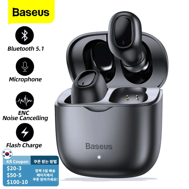  TWS-наушники Baseus W12 с поддержкой Bluetooth 5,1