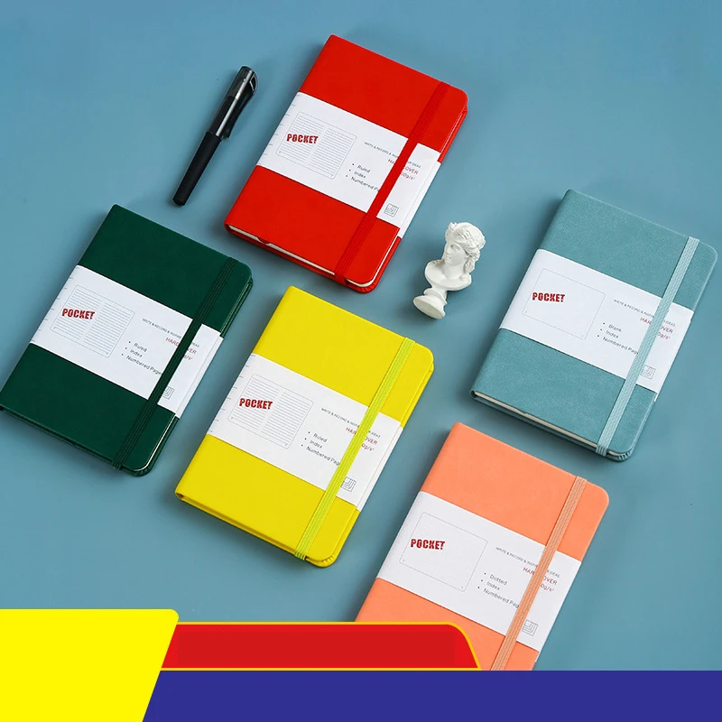 

A5 96 Sheets Line Journal Hard Cover Elastic Band Ultra Thick Paper Planner Notebook