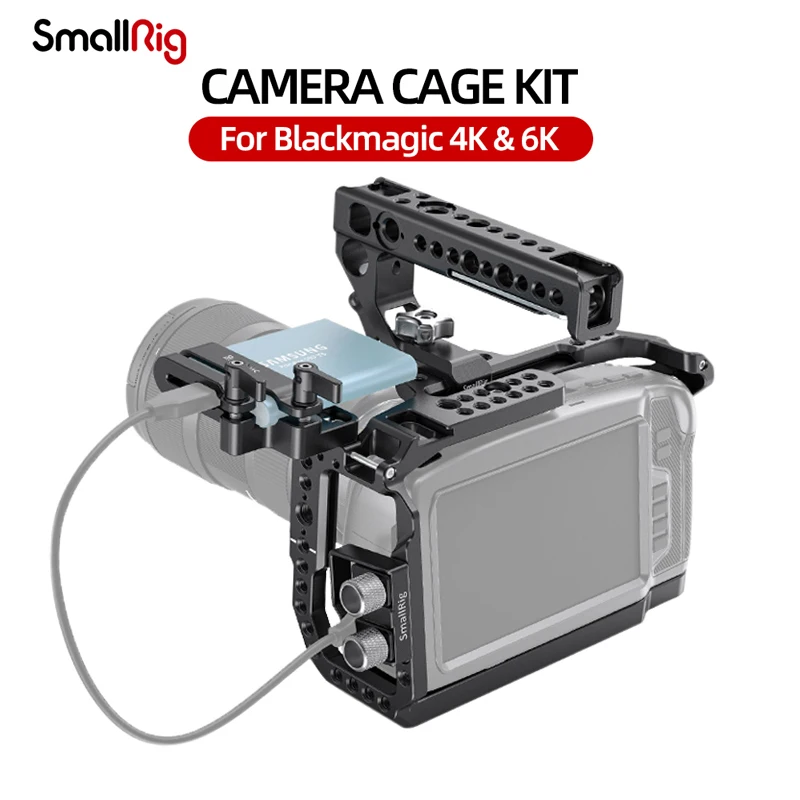 

Клетка для камеры SmallRig Dsrl, комплект с верхней ручкой для Blackmagic 4K & amp 6K, аксессуары для камеры 3130