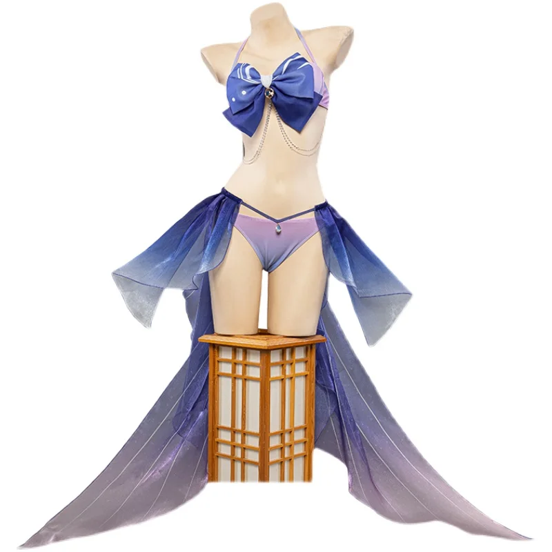 

Genshin Impact Sangonomiya Kokomi Swimsuit Cosplay Bikini Swimwear Anime Role Play Clothing Summer Beach Costume