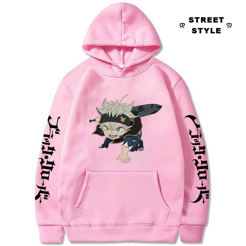 

Kawaii Asta Sweatshirts Anime Black Clover Hoodies Harajuku Unisex Cute Graphic Printed Pullover Casual Loose Fashion Streetwear