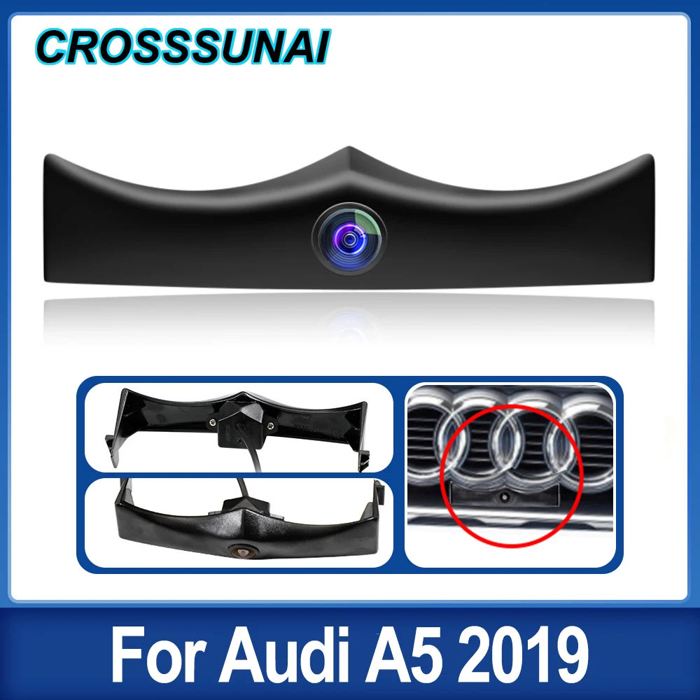 

CROSSSUNAI Special For Car Au-d Forward Logo OEM Front Camera For Au-di A5 2019 HD CCD Night Vision Frontview Camera Parking