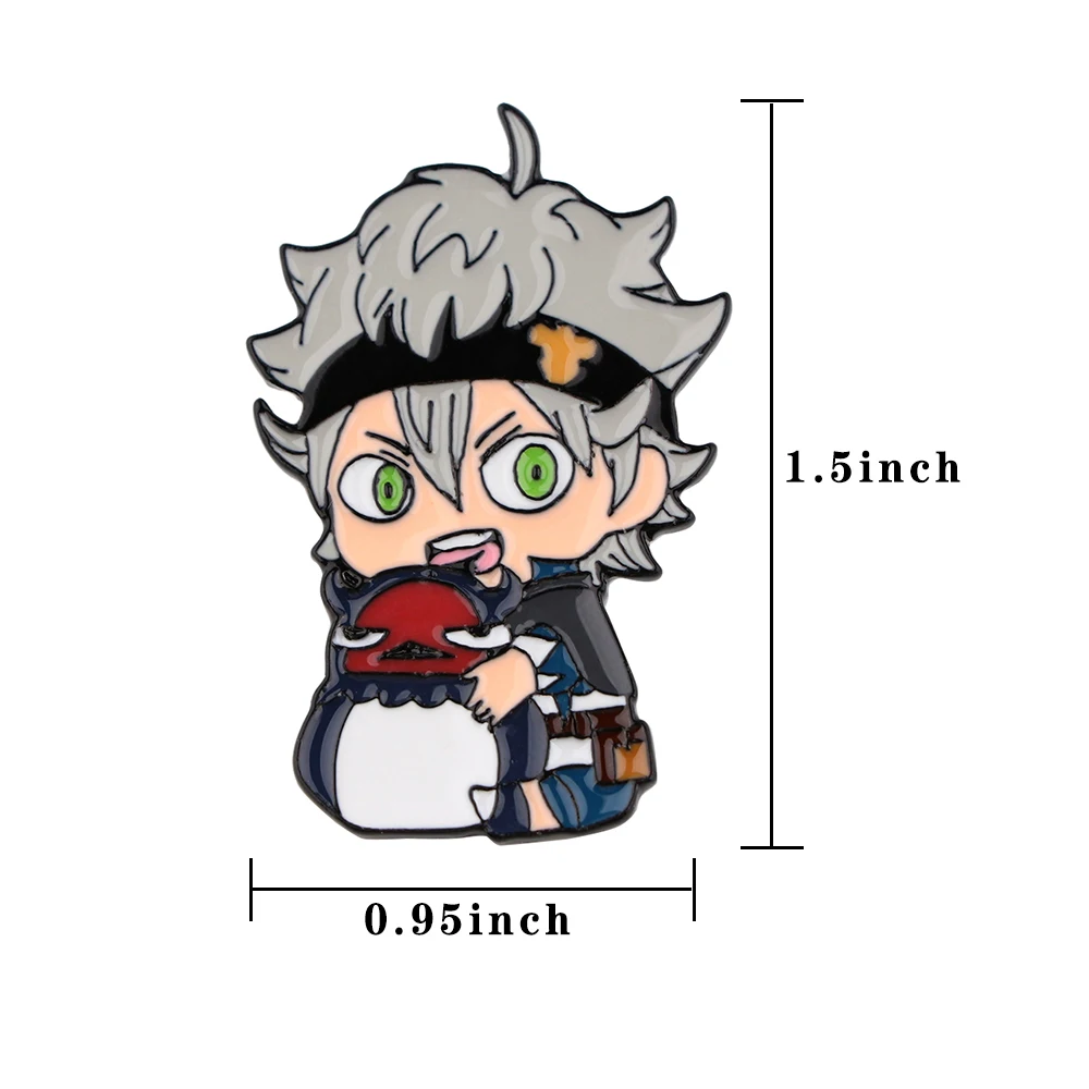 Эмалированная брошь в виде черного клевера для рюкзака |