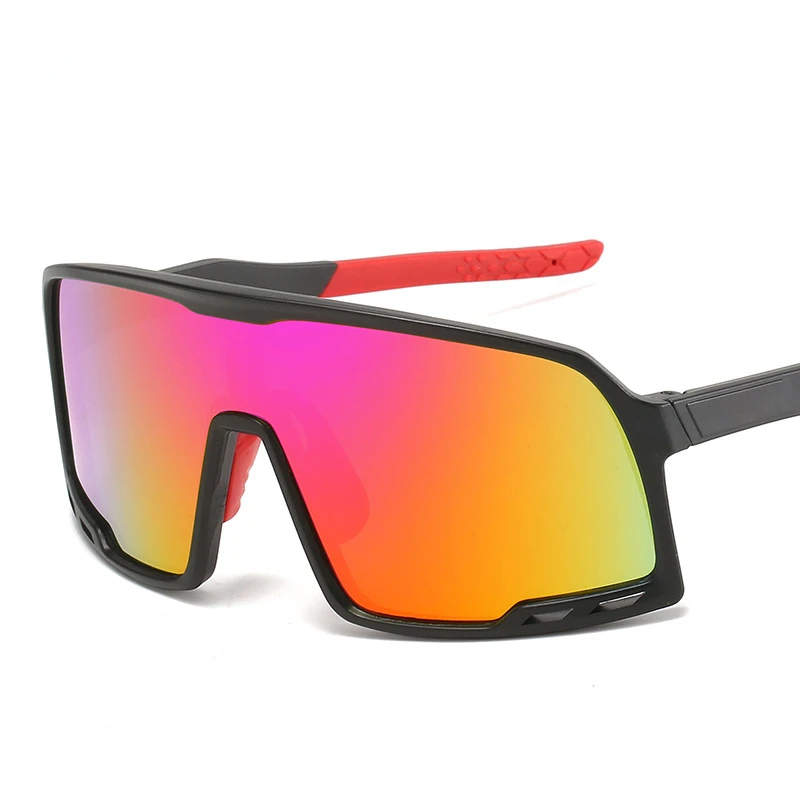 

Fashion Cycling Glasses Households Sports One-Piece Large Rim Sunglasses Women's Colorful Reflective Mercury Glasses