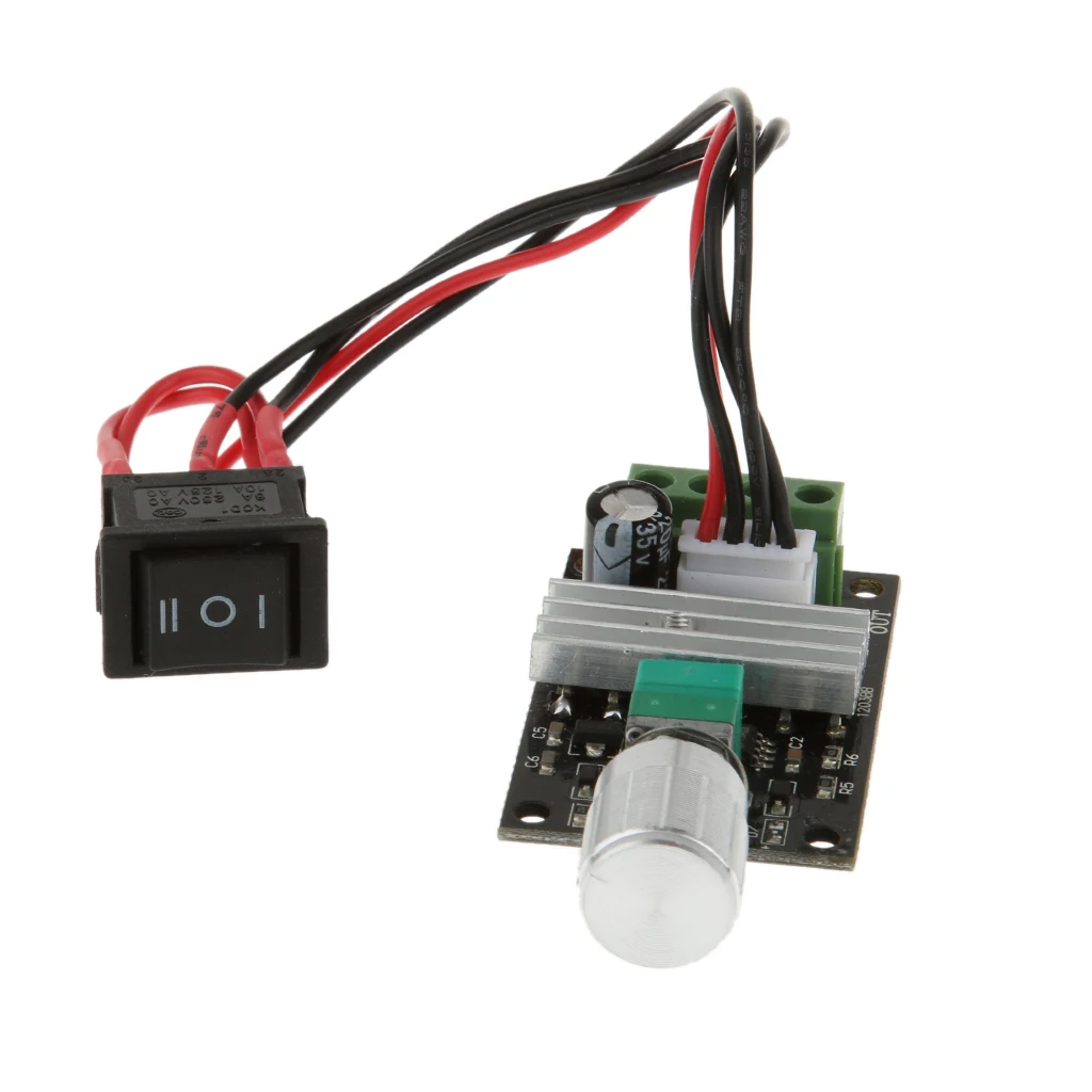 

6V 12V 24V 28V 3A 80W DC Motor Speed Controller Adjustable PWM Reversing Switch