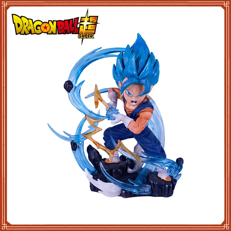 

10cm Dragon Ball Q Version Scene Vegetto Animation Peripheral Hand-made Toy Model Decoration Office Decoration Christmas Gift
