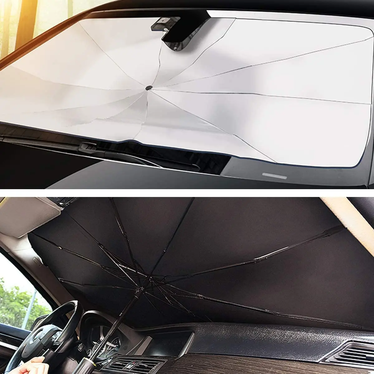 

Car Windshield Sunshade Umbrella Type Sun Shade for Car Window Summer Sun Protection Heat Insulation Cloth for Car Front Shading