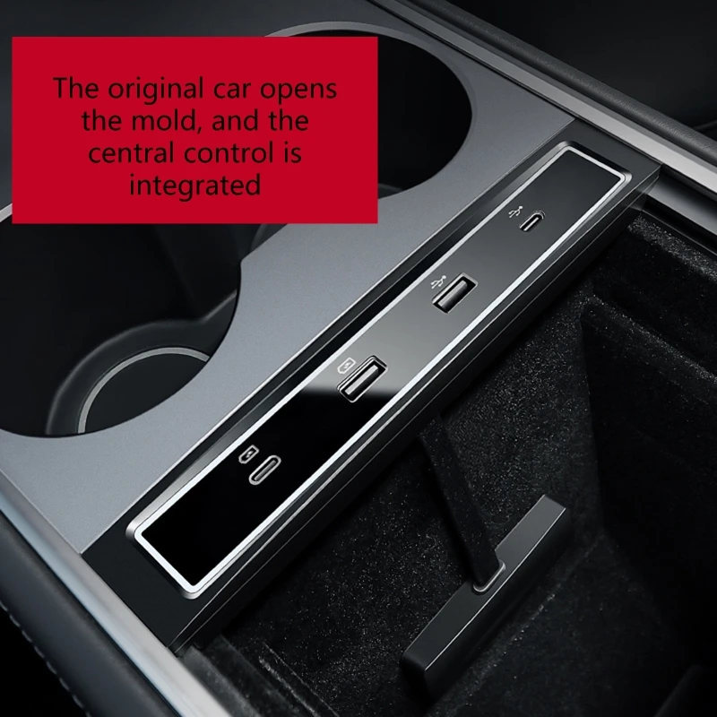 

Compatible for TeslaModel 3/Y Speed Up Charging Docking Station USB Shunt Hub Decoration Interior Trim Refit Accessories