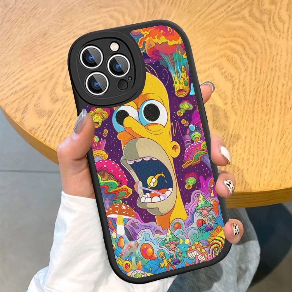 Чехол для телефона Cartoon Homer S-Simpson из жесткой кожи iPhone 16 15 14 13 12 Mini 11 Pro Max Xs X Xr 7 8 Plus Fundas