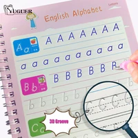 calligraphic 3d copybook magic handwriting english education practice reusable stationery alphabet math number books toy for kid