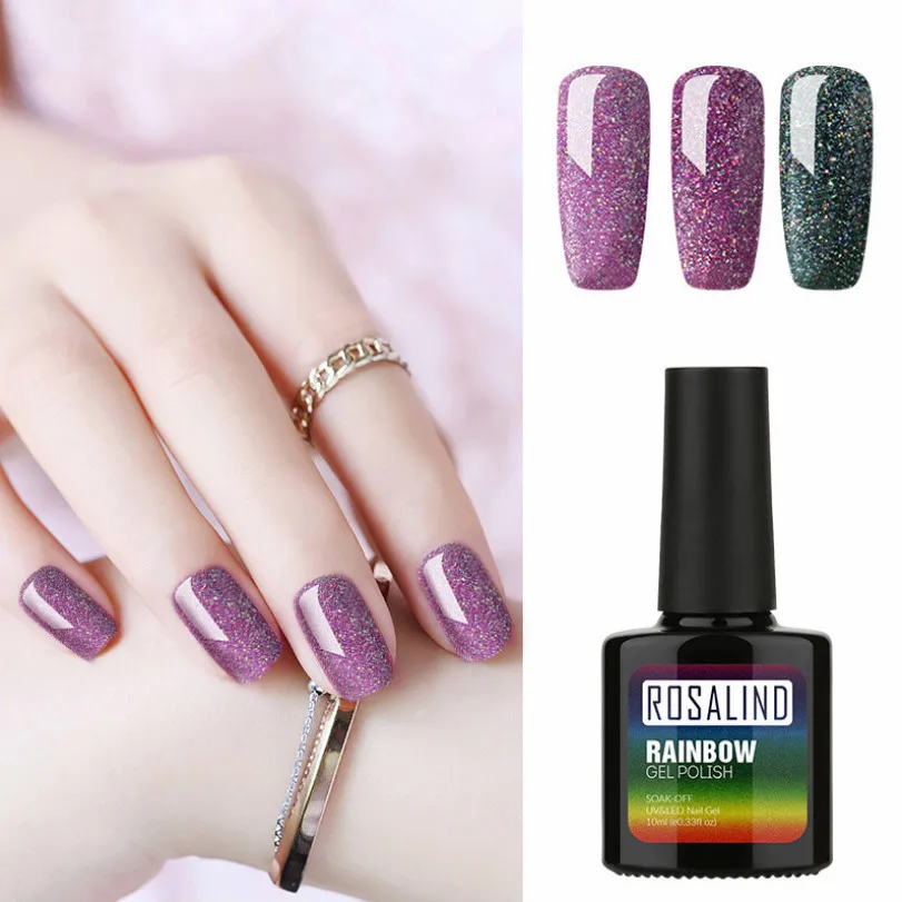 

Гель-лак для ногтей, 10 мл, Радужный Блеск, R01-29, УФ-лампа, светодиодный маникюр, длительного действия Гель-лак