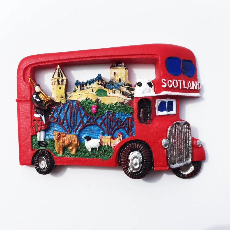 

Британский стерео пейзаж двухслойный автобус окрашенная мебель для дома холодильник подарок