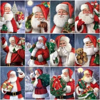 photocustom paint by number santa claus drawing on canvas handpainted painting art gift pictures by number christmas kits home d