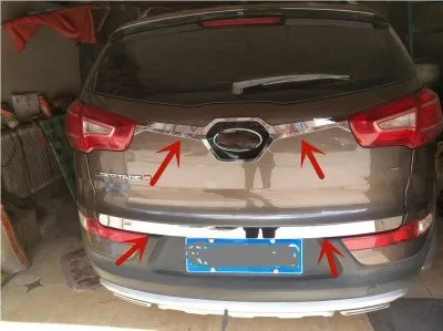 

Для Kia Sportage R 2011-2017 высококачественная нержавеющая сталь/ABS хромированная отделка задней двери отделка двери багажника автомобильные аксесс...