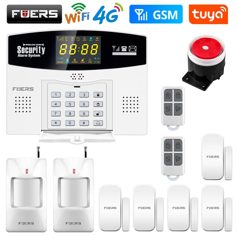

Система охранной сигнализации Fuers W214, 4G, Wi-Fi, с ЖК-дисплеем