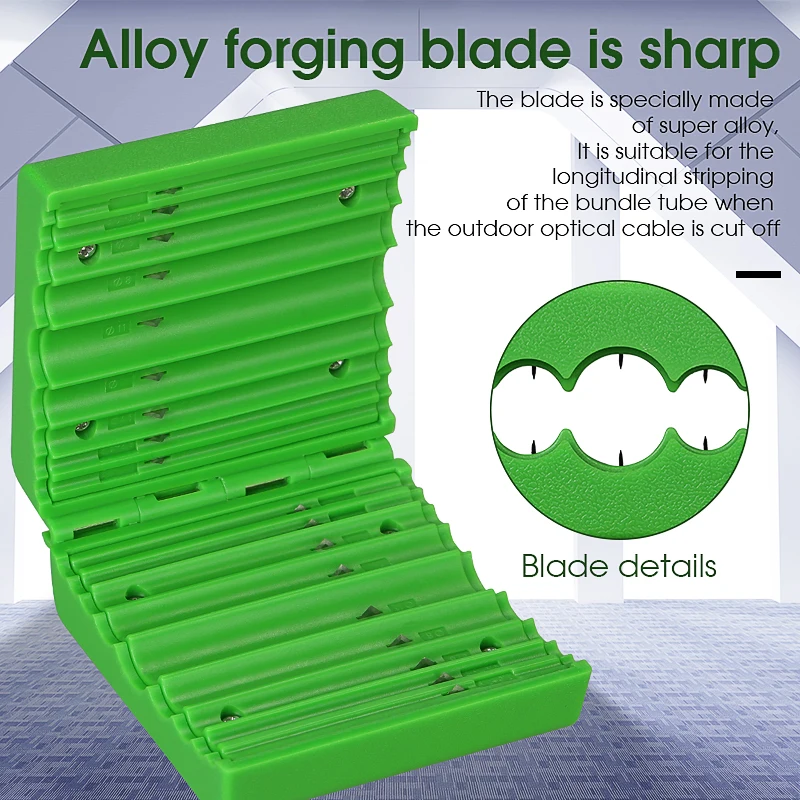 1.5-11mm Fiber Optic Ribbon Optic Cable Stripper AUA-09 Longitudinal Center Pipe Stripping Tool Tube Slitter Green