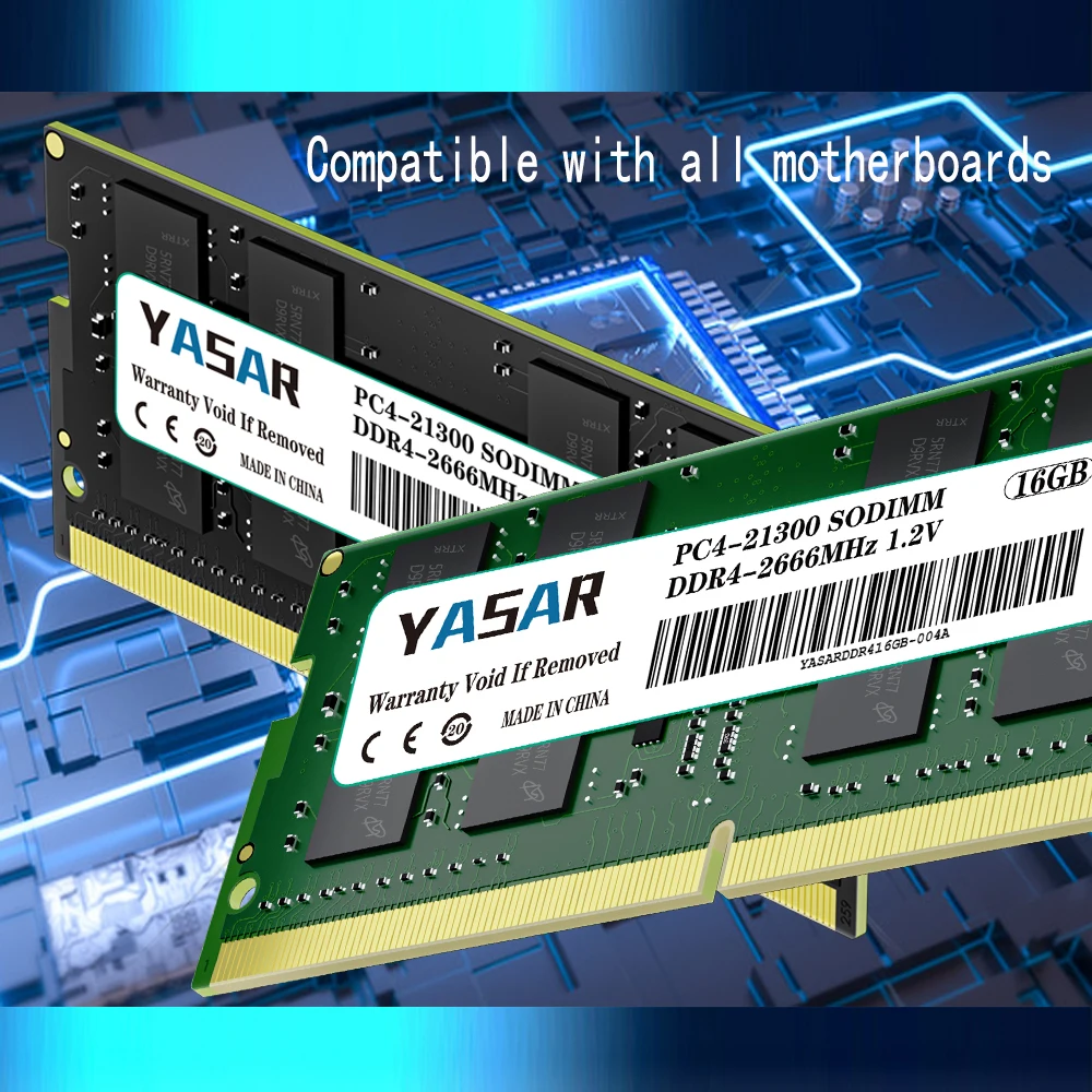 YASAR DDR4 8 ГБ 4 16 2133 2400 2666 МГц Sodimm memoria ram PC4 17000 19200 21300 25600 Ноутбук ddr4 3200 Память для