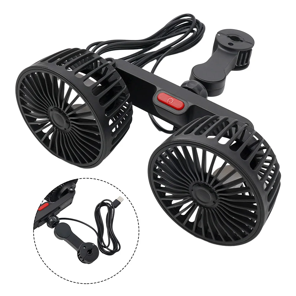 

Auto Cooling Cooler Car Fan Dual Head High Quality New Third Gear USB Charging USB Rear Pillow Universal 10W 1pc