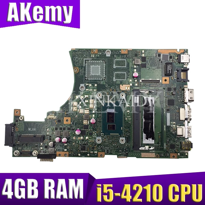 

AKEMY X455LA Laptop Motherboard For ASUS X455LAB X455LJ X455LD X455LF X455LB Mainboard 100% test Ok i5-4210 CPU 4GB RAM