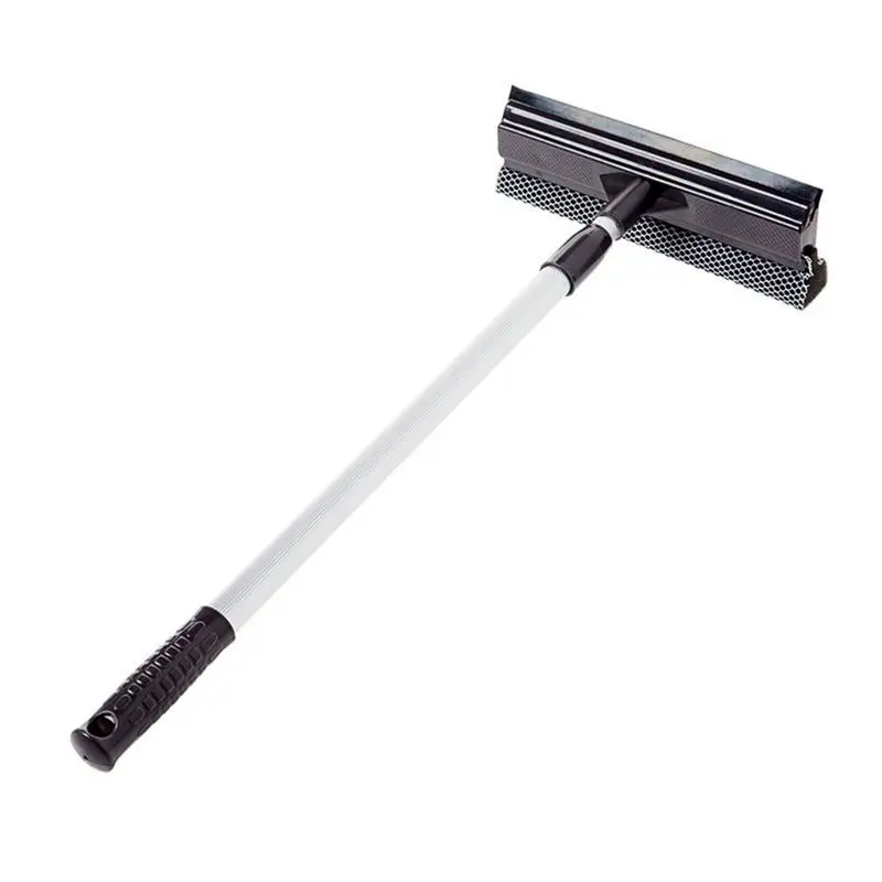 

Home Glass Cleaning Tool Double-sided Telescopic Rod Window Cleaner Squeegee Wiper Long Handle Sponge Cleaner Brush Scrubber