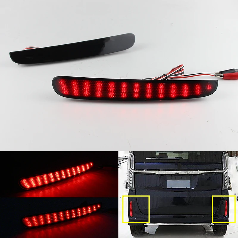 

2 шт. для Honda N-Box 2021-2024 автомобильный задний бампер, стоп-сигналы, дымчатые черные и красные линзы, светодиодный задний фонарь, стоп-сигнал