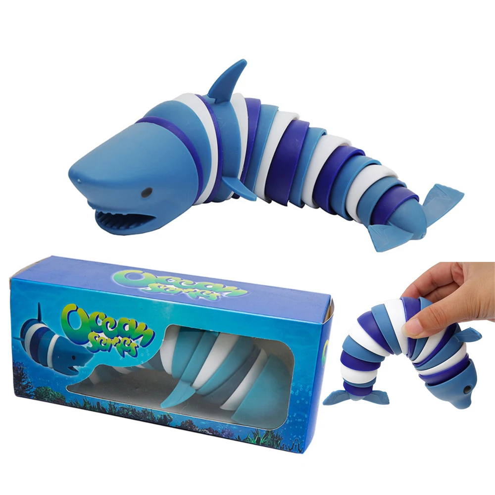 

Toys Stress Reliever Fidget Toys Kids Adults Funny Buckle Slug Dolphin Shark Anxiety Antistress Squishy Toy Keychain Accessories