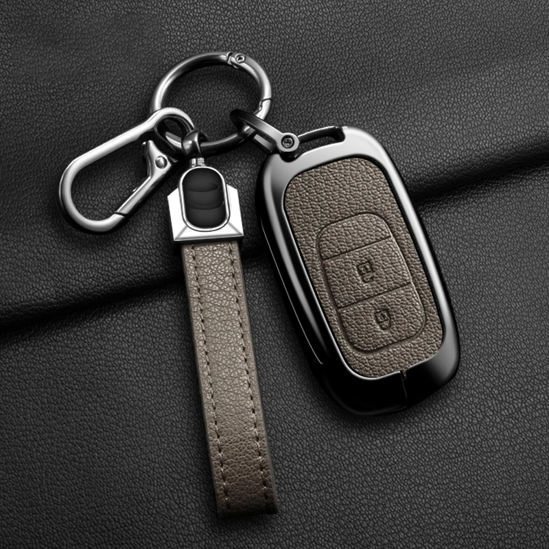 Фото Металлический кожаный чехол для автомобильного ключа Honda CR-V, Civic, Accord, HR-V, Fit, City, Odyssey, Alison, XRV 2023 2024 №3