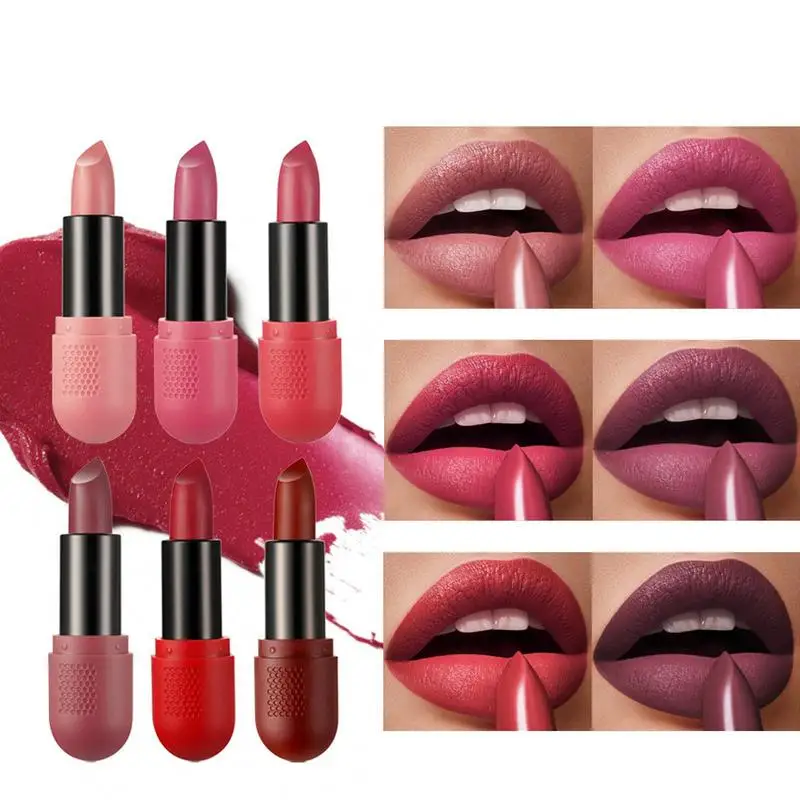 

Набор помады 6 шт., 6 цветов, стойкая бархатная матовая помада, мини бархатная долговечная водостойкая губная помада с высоким пигментом