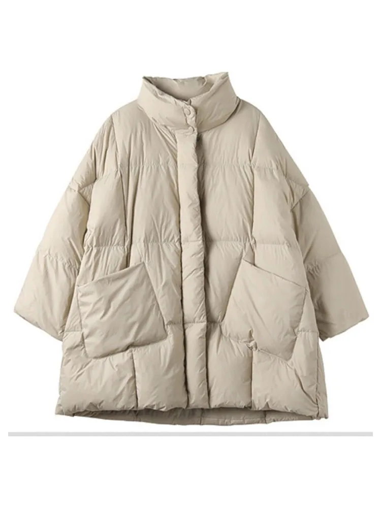 Max LuLu мода 2022 корейский дизайн женские парки на белом утином пуху с карманами