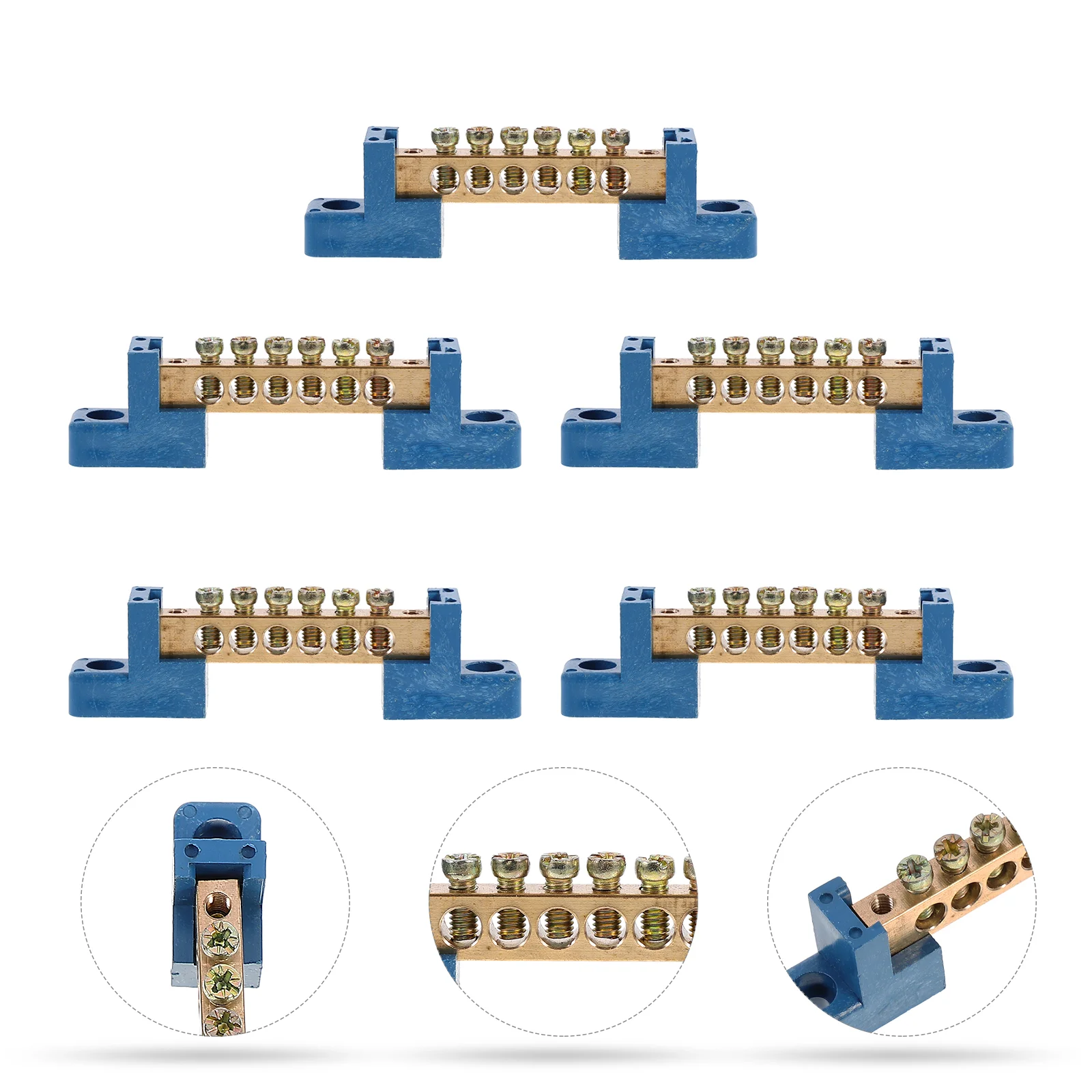 

Terminal Bar Block Grounding Brass Car Positions Electrical Strips 12V Bars Ground Distribution Boating Multi Strip Buss Screw