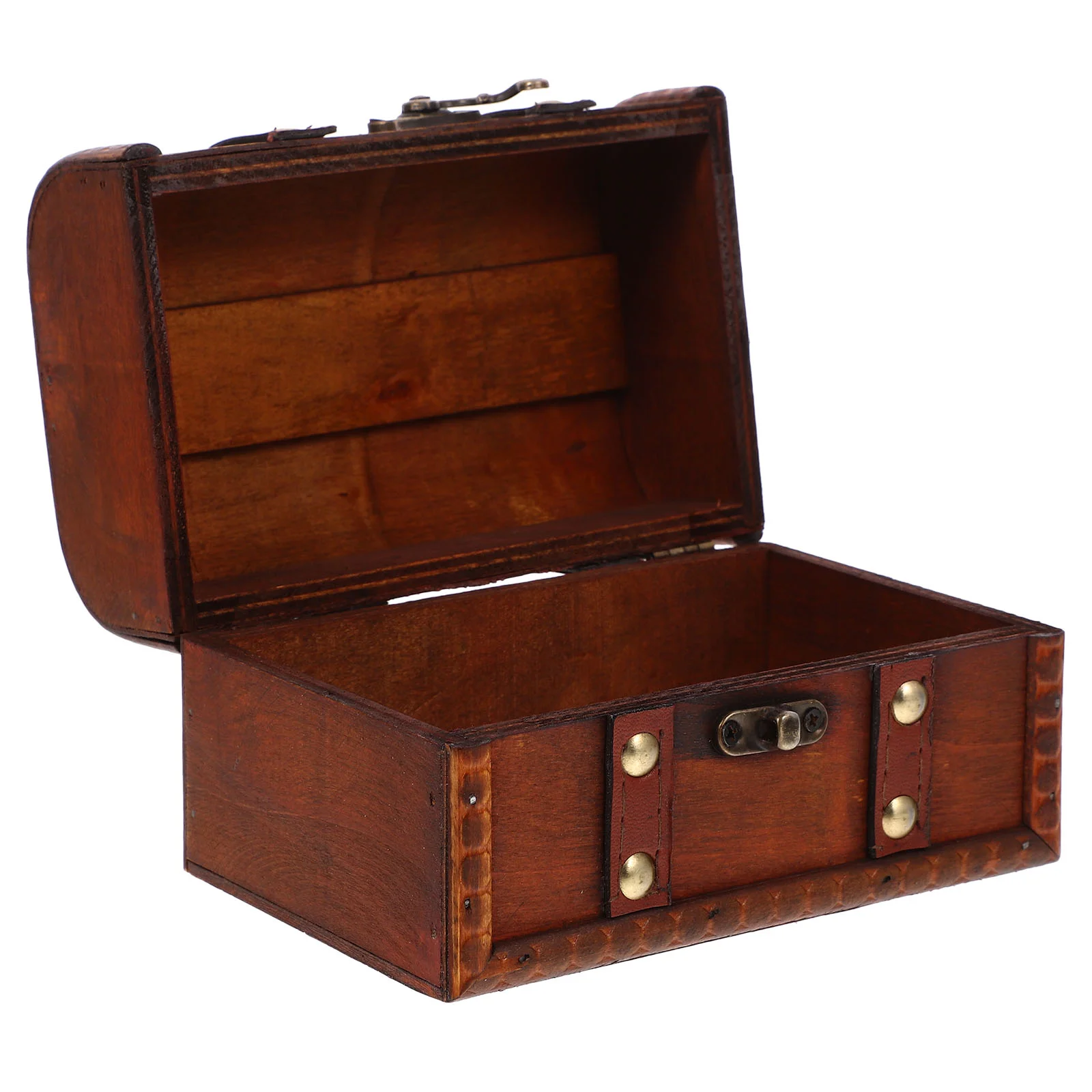 

Retro Jewelry Container Wooden Treasure Piggy Bank Kids Vintage Money Case