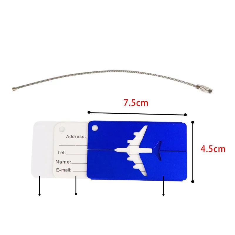 1PCS Women Simple Metal Luggage Tags Men Suitcase Dentifier Name Label Tag Holiday Airplane Travel  Accessories Aluminium Alloy images - 6
