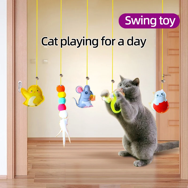 

2PCS Cat Toy Smart Kitten Accessories Home Hanging Animal Dragonfly Rat Caterpillar Cat Toy Pet Items Juguetes Para Gatos
