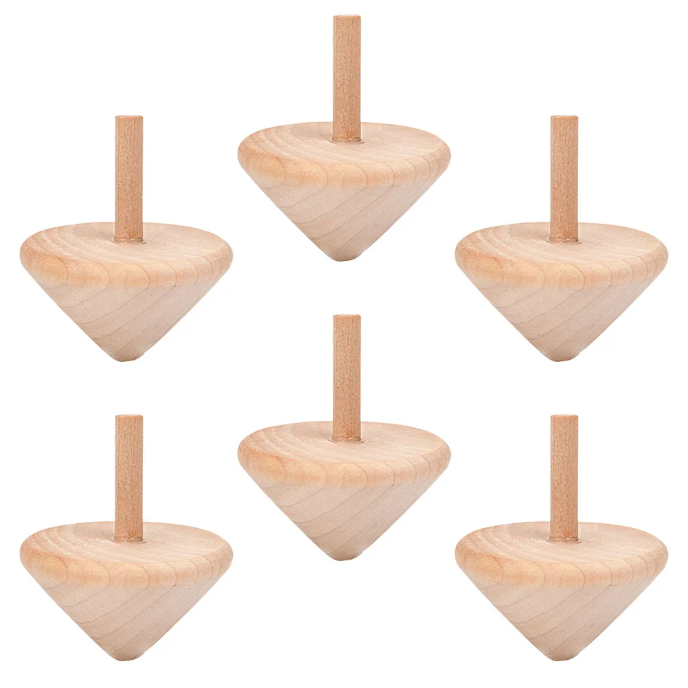 

Wooden Top Gyro Plaything Creative Toy DIY Hand-painted Children Small Gift