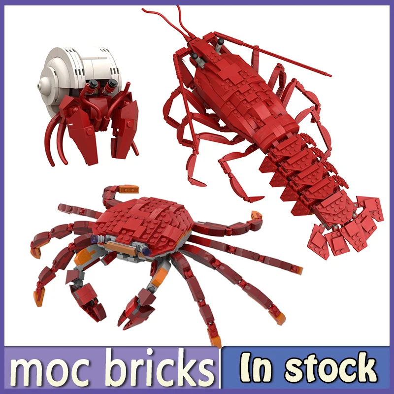 

MOC Parts Ocean Animals Building Blocks Active Joint Lobster DIY Creative Brick Assembled Model Pack Construction Toy Boy Gift