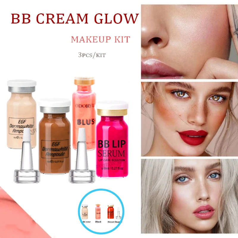 

Полуперманентный Сияющий BB-крем, пигмент, стартовый набор, сыворотка, основа для макияжа, крем, консилер, салон для ухода за кожей лица MTS, 3 шт.