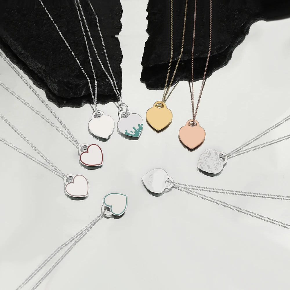 

925 Sterling silver heart-shaped necklace multiple styles ladies birthday gift free delivery light luxury senior accessories