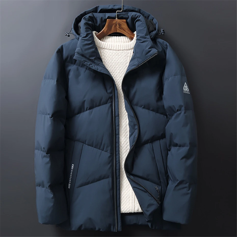 Winter Down Jacket Men Puffer Jackets Fashion Casual Padded Jacket Coat Male Light Outerwear Outdoor Solid Color
