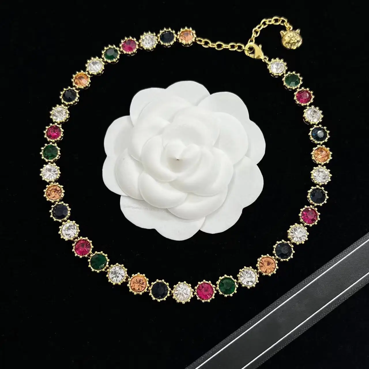 

Candy color Necklace bracelet Tiger Head tassel earrings Earring female